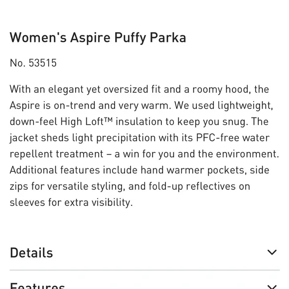 Perfect Condition Helly Hansen Aspire Puffy Parka - Poppy Orange - Picture 5 of 9